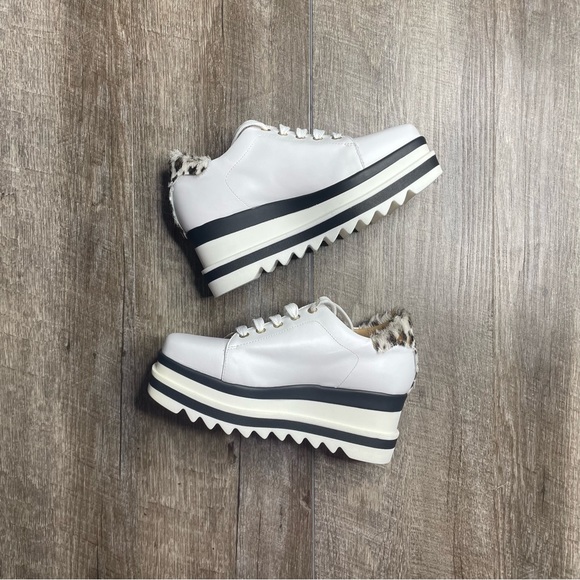 Marco Moreo White Leather Chunky Platform Sneakers Size 6 - Picture 2 of 11